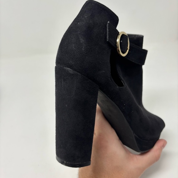 H&M Black Peep Toe Ankle Boots Size 7 - Picture 14 of 15